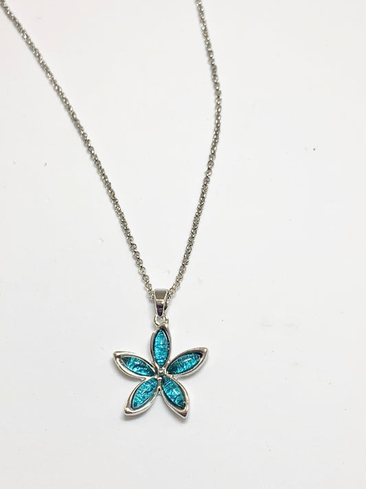 Miss Milly Aqua Flower Pendant - pixi-daisy