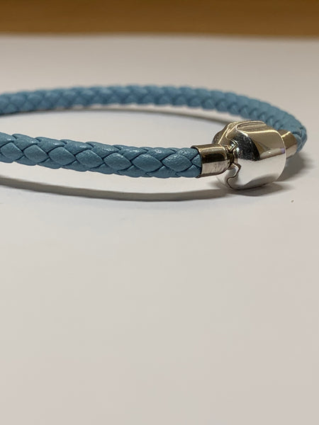 Light Blue Leather Cord Bracelet - pixi-daisy