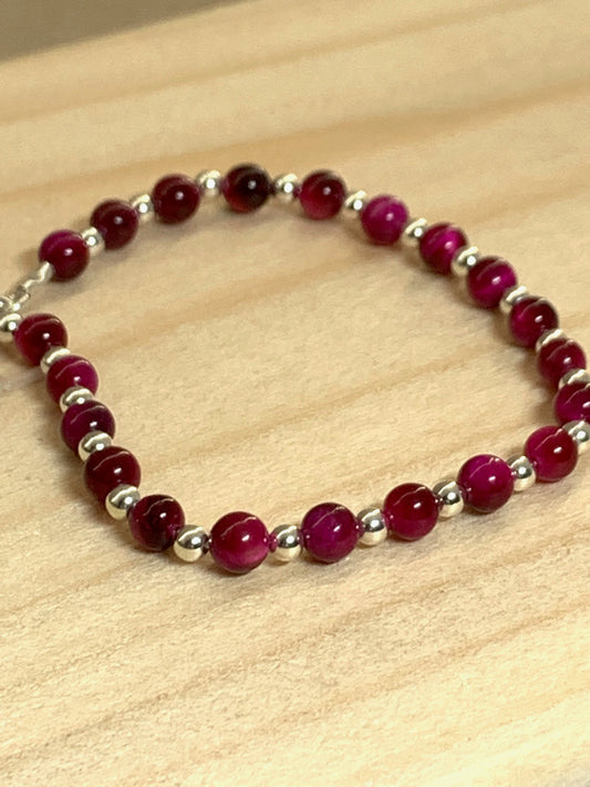 Handmade Pink Tigers Eye Bracelet - pixi-daisy
