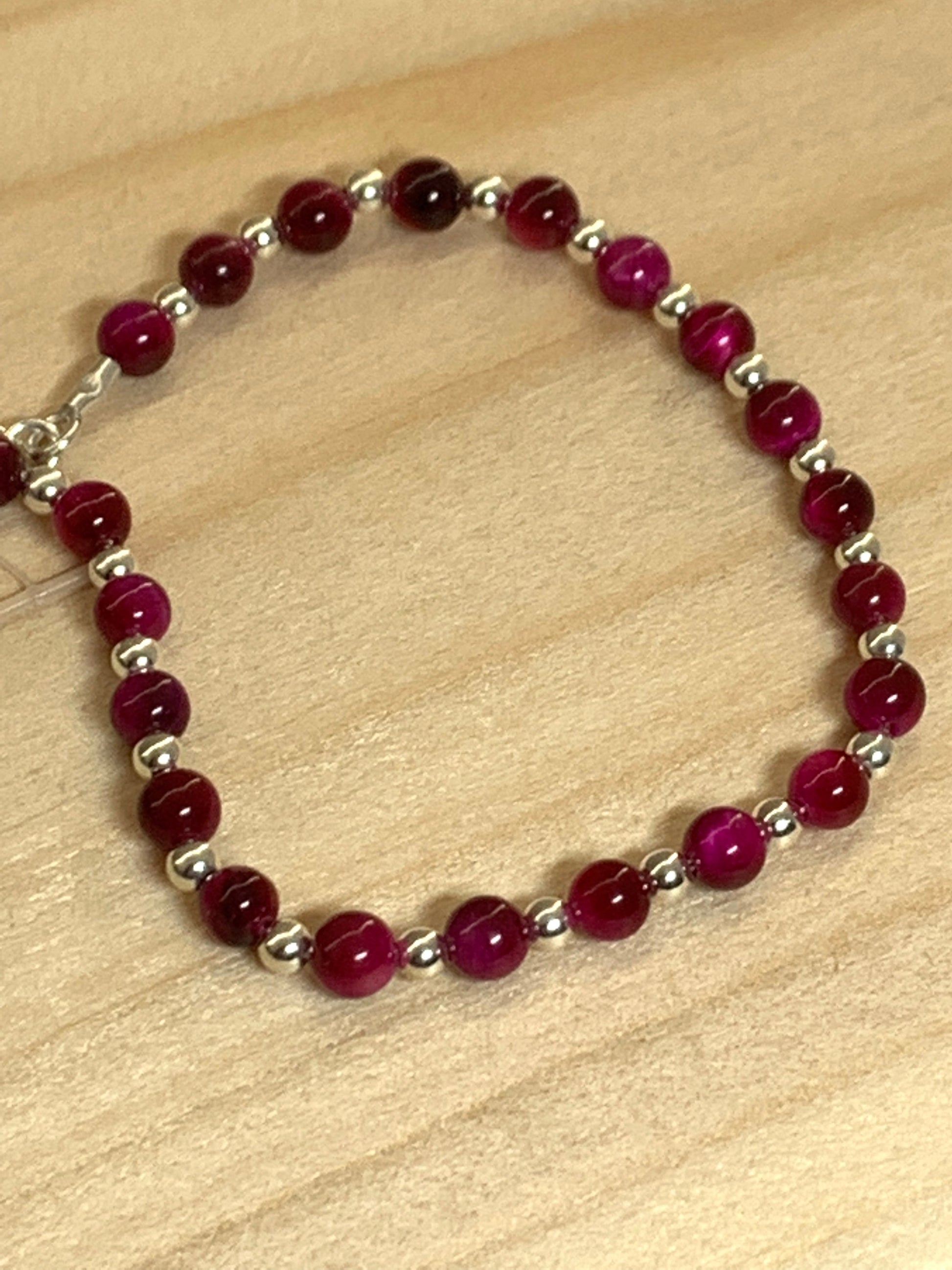 Handmade Pink Tigers Eye Bracelet - pixi-daisy