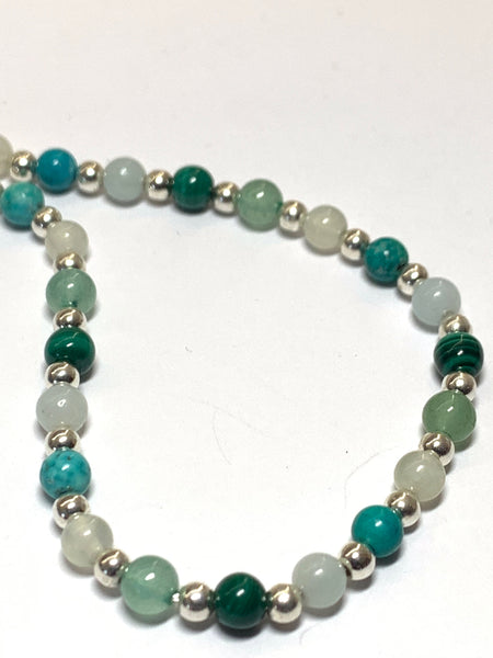 Handmade Shades of Green Semi Precious Bracelet - pixi-daisy
