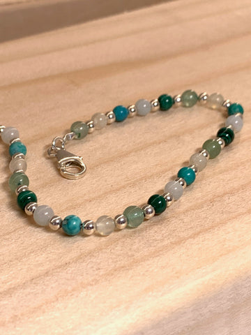 Handmade Shades of Green Semi Precious Bracelet - pixi-daisy