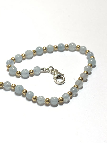 Handmade Aqua Marine Semi Precious Bracelet - pixi-daisy