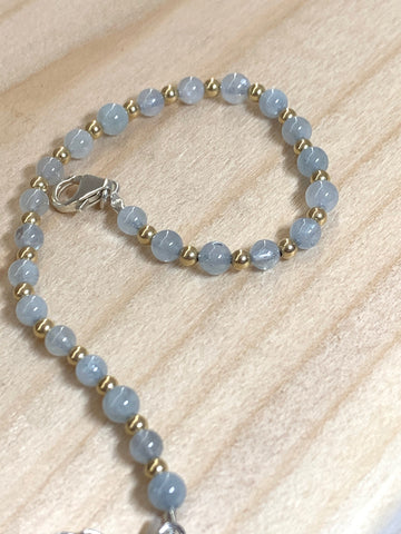Handmade Aqua Marine Semi Precious Bracelet - pixi-daisy