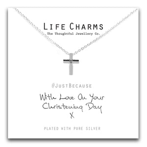 Life Charms Christening Cross Necklace - pixi-daisy