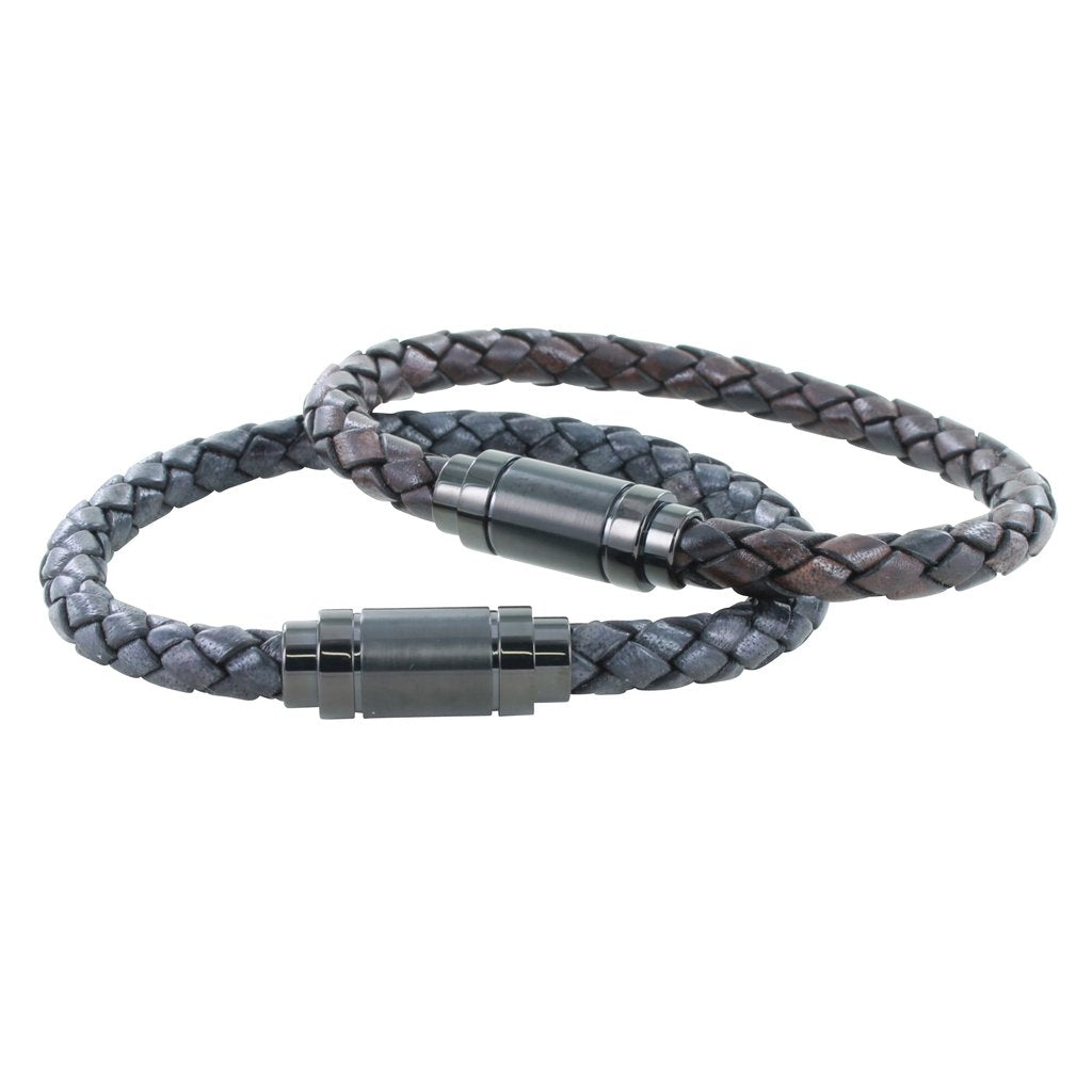 Black Clasp Leather Bracelet - Pixi Daisy