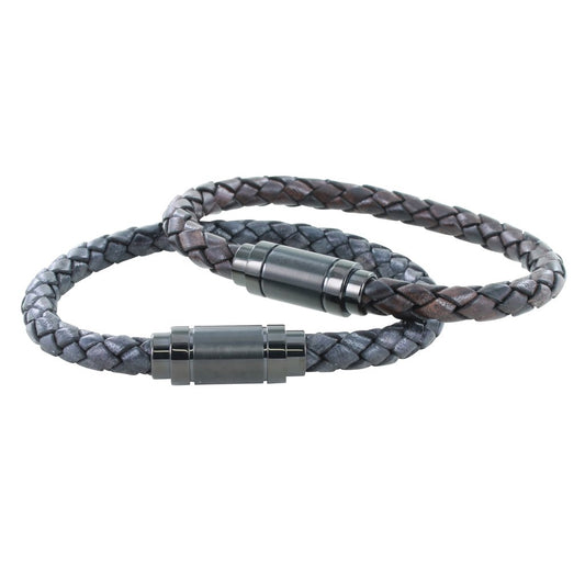 Black Clasp Leather Bracelet - Pixi Daisy