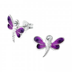 Dark Purple Butterfly Ear Studs from Pixi Daisy