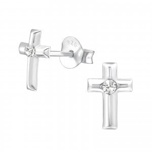 Cross with Crystal ear stud from Pixi Daisy