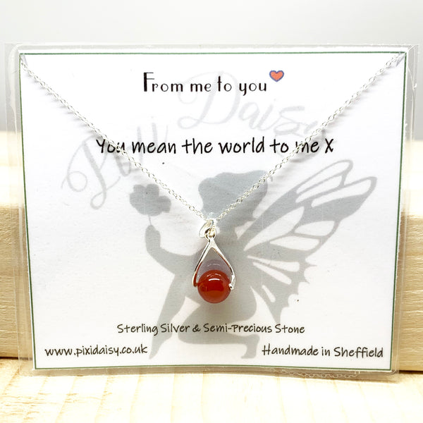 You Mean The World To Me Sentiment Necklace from Pixi Daisy