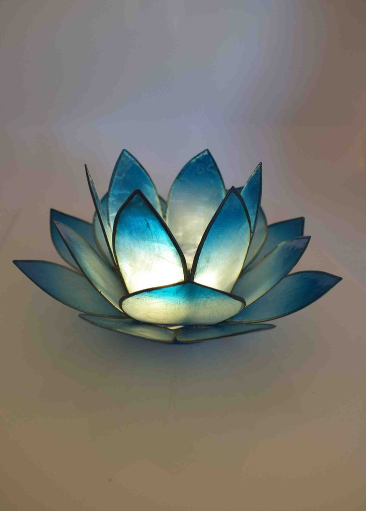 Lotus Design Blue Color Floral Leafy Spiegel Zum Aufhängen an Der