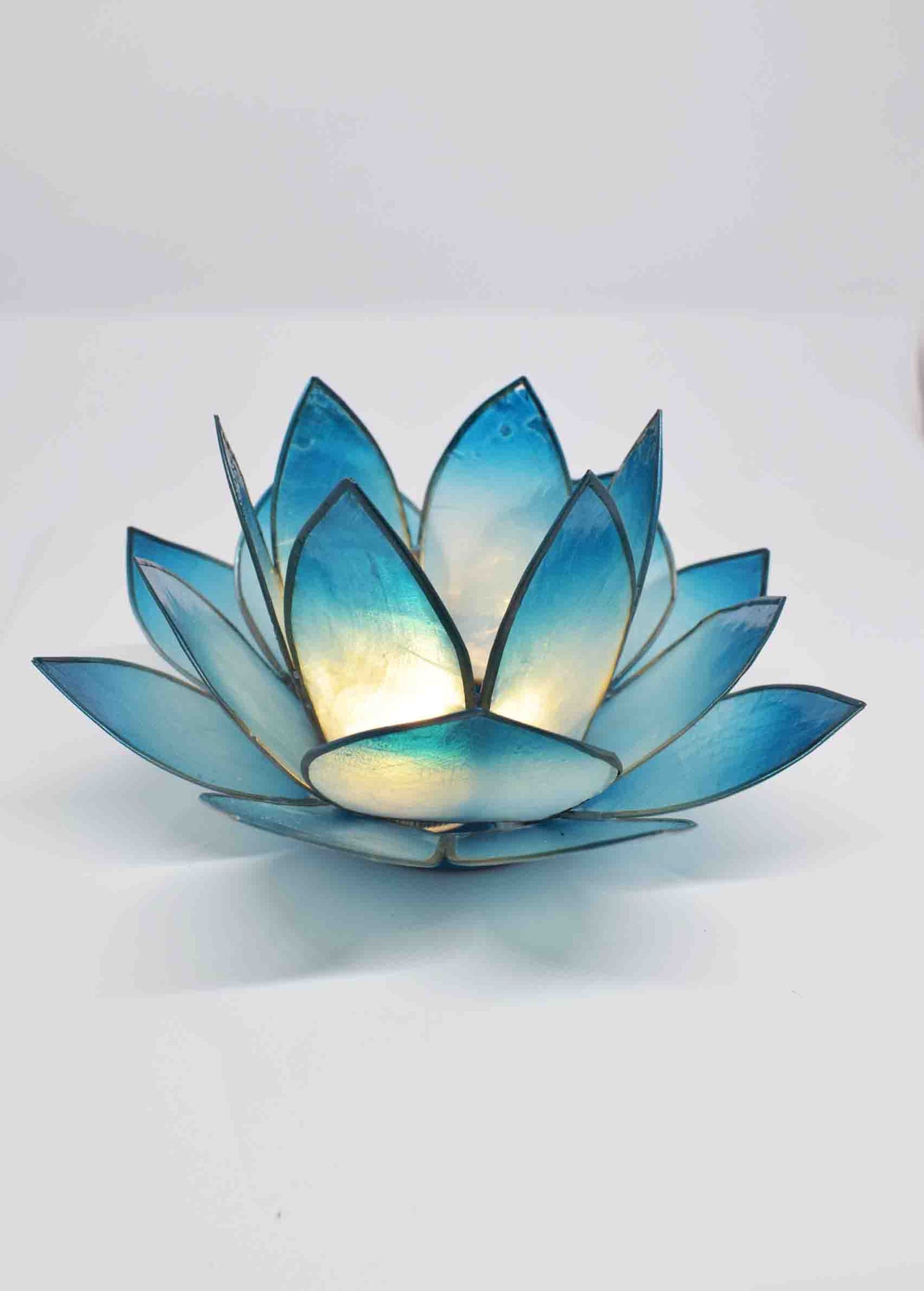 Blue Lotus Flower Tea Light Candle Holder - pixi-daisy