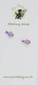 Purple Fish ear Studs - Pixi daisy