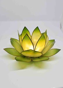 Lime Green Lotus Flower Tea Light Candle Holder - pixi-daisy