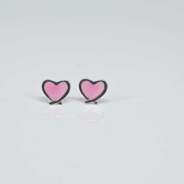 pink heart ear studs - Pixi daisy