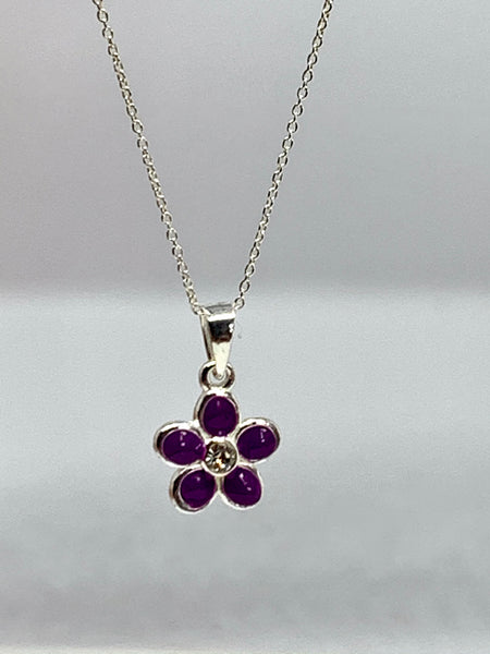 Children's Purple Flower Necklace from Pixi Daisy