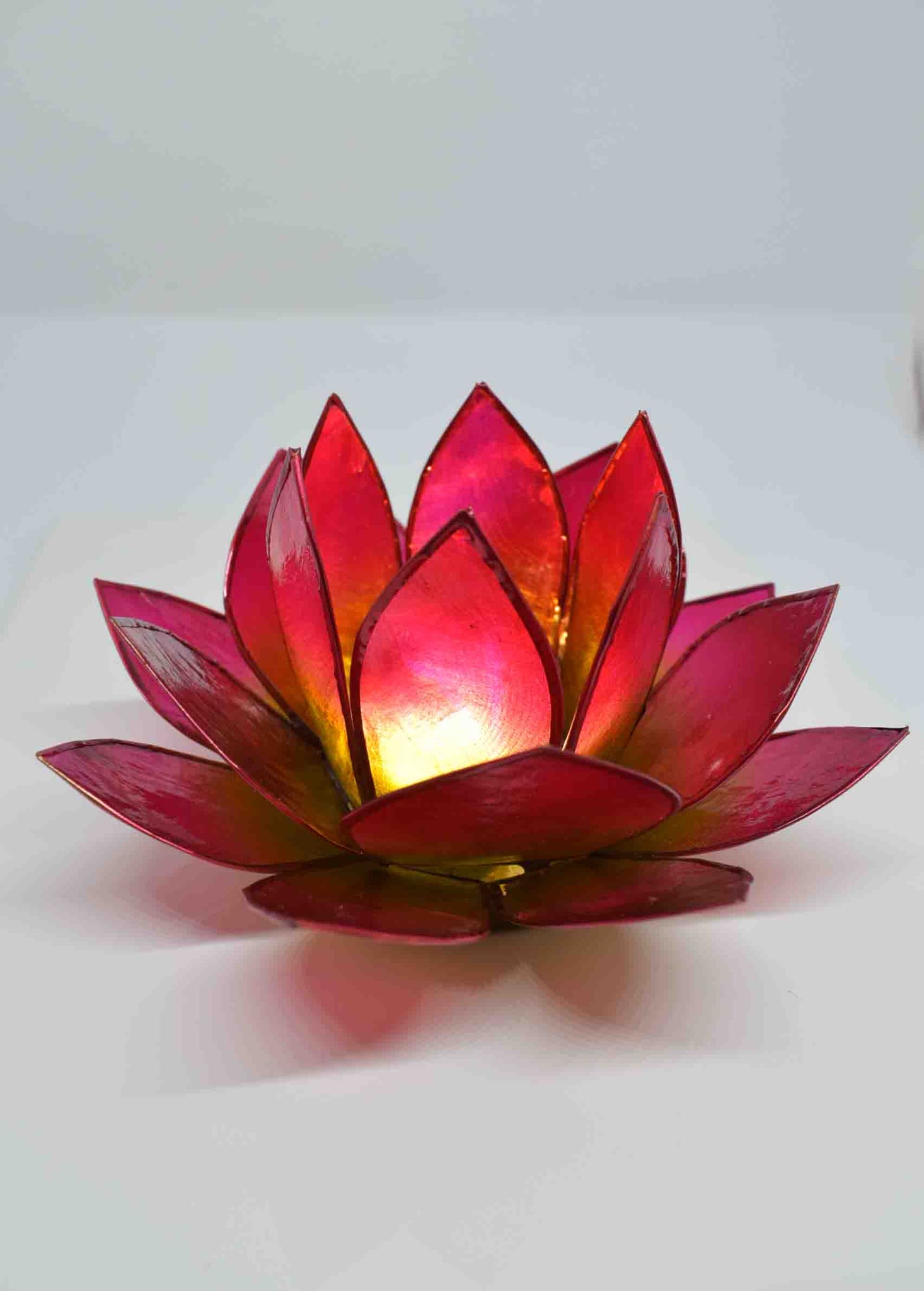 Red Green Tea Light Lotus Flower - Pixi Daisy