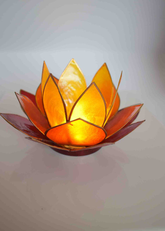 Red Yellow Lotus Flower Tea Light Holder - Pixi Daisy