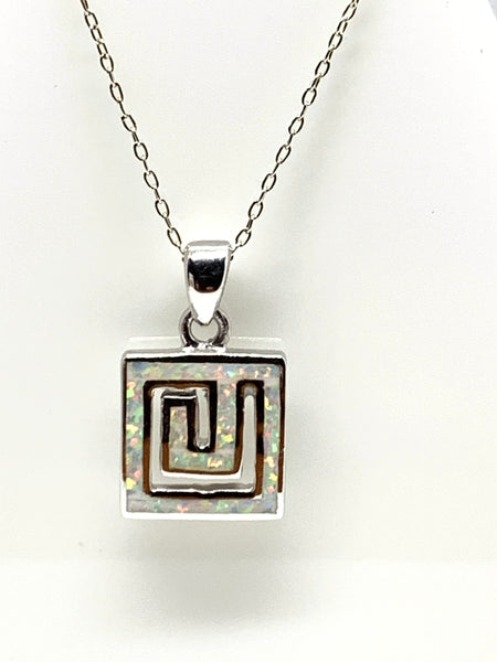Square White Opal Pendant from Pixi Daisy