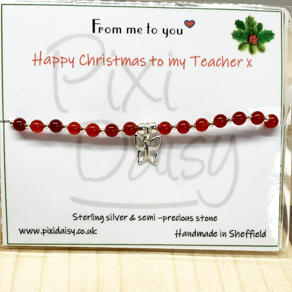 Happy Christmas to my Teacher Sentiment Bracelet from Pixi Daisy